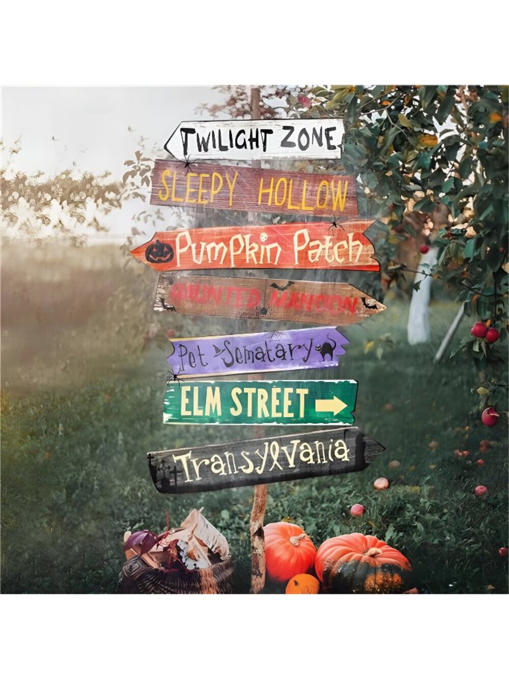 Halloween Decorations Outdoor Yard Sign - 7pcs Directional Signs Scary